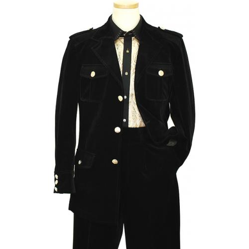 Pronti Black Corduroy Suit BP5924